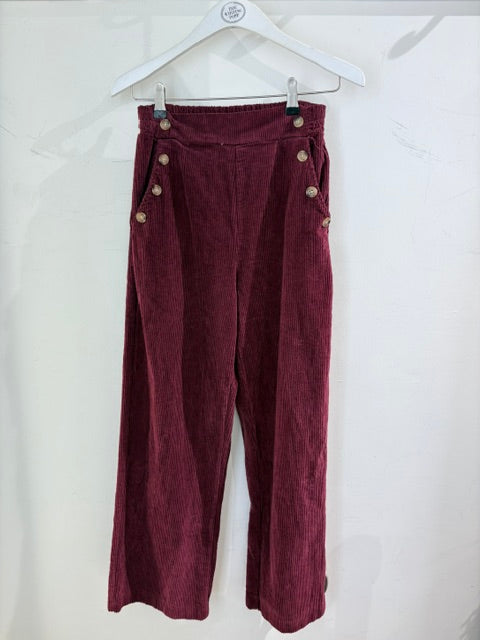 Italian collection Corduroy Button Pocket Wide Leg Trouser 5653