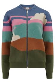 Sugarhill Solana knitted bomber cloudy hill