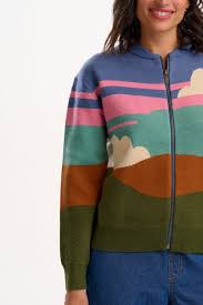 Sugarhill Solana knitted bomber cloudy hill