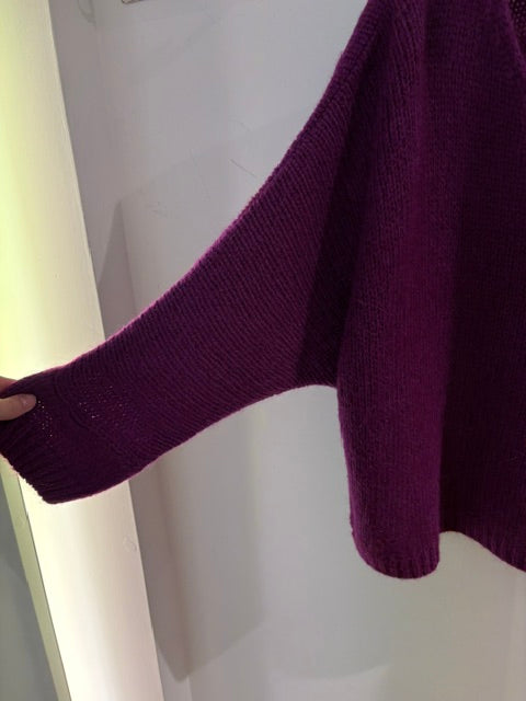 Italian collection Drop Sleeve V-Neck Mohair Jumper (Natural Fibres)2257