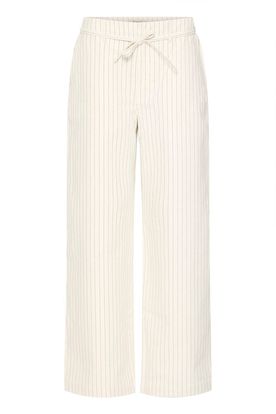 Fransa CHOCOLATE STRIPE - White trousers