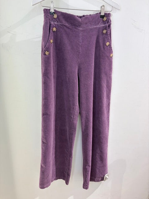 Italian collection Corduroy Button Pocket Wide Leg Trouser 5653
