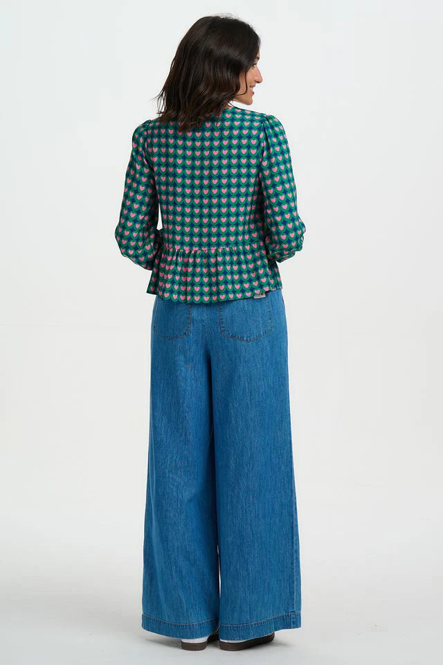 Sugarhill Olina Top - Navy, Heart Tile