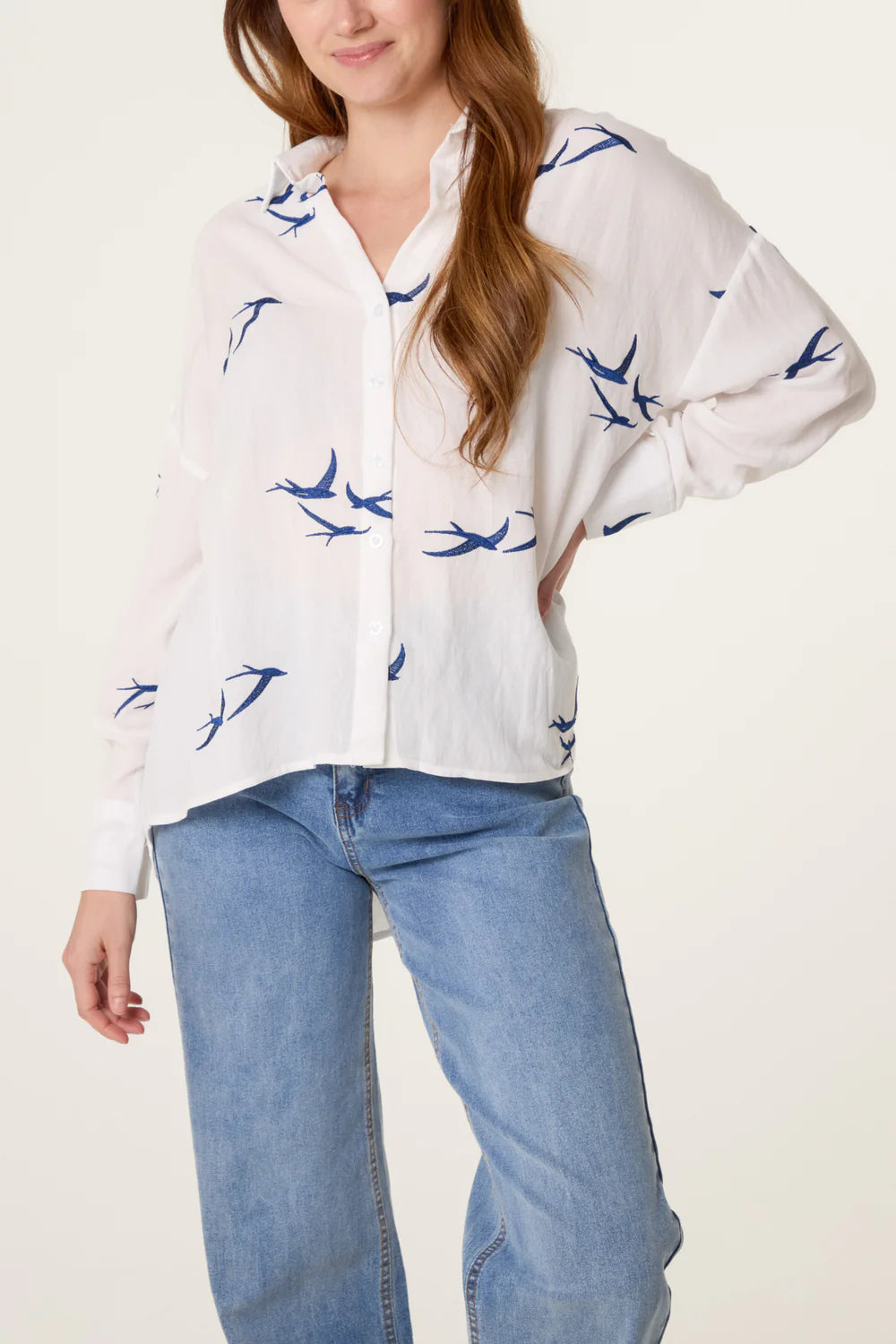 Nova Bird Embroidery Shirt