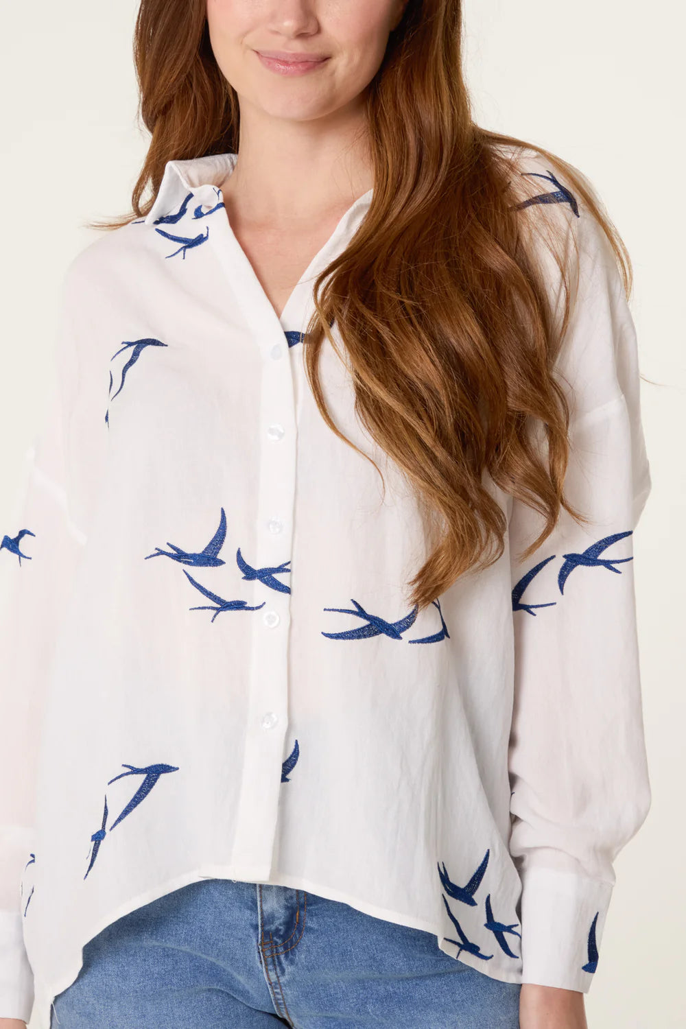 Nova Bird Embroidery Shirt