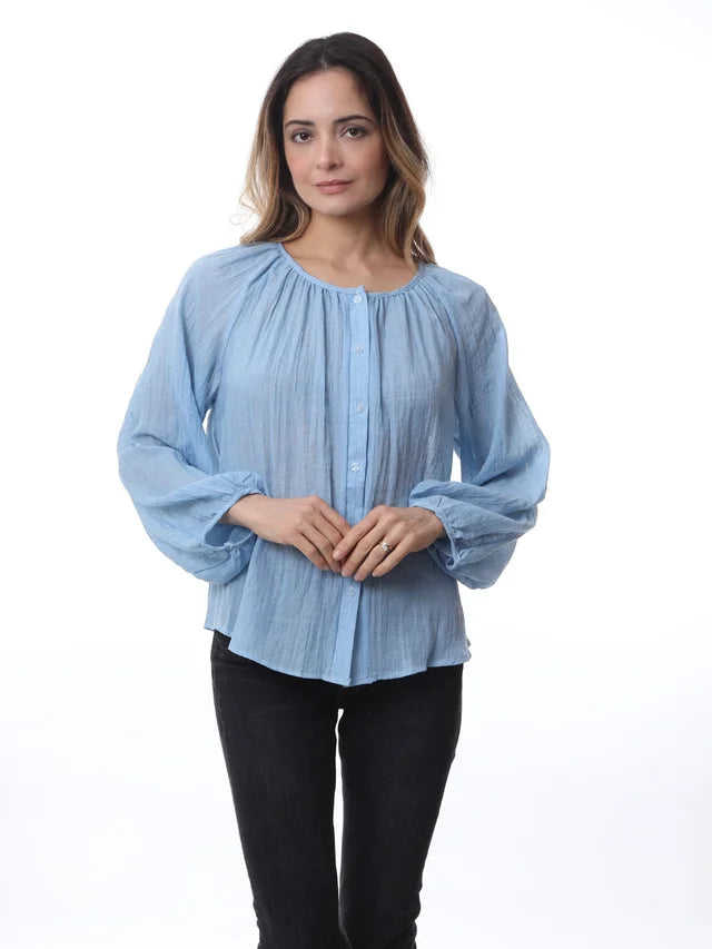 Kris ana cotton blouse - Blue
