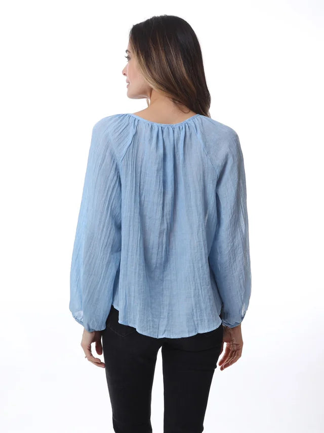Kris ana cotton blouse - Blue