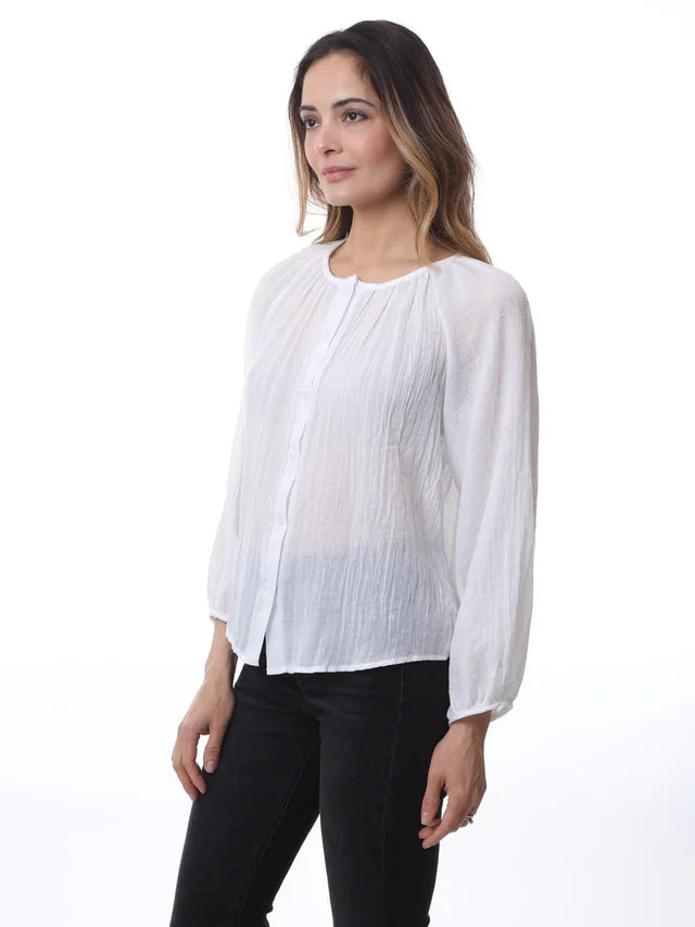 Kris ana cotton blouse -white