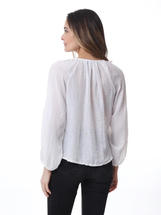 Kris ana cotton blouse -white