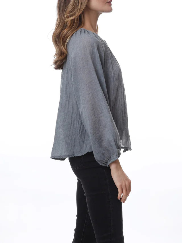 Kris ana Cotton blouse - Grey