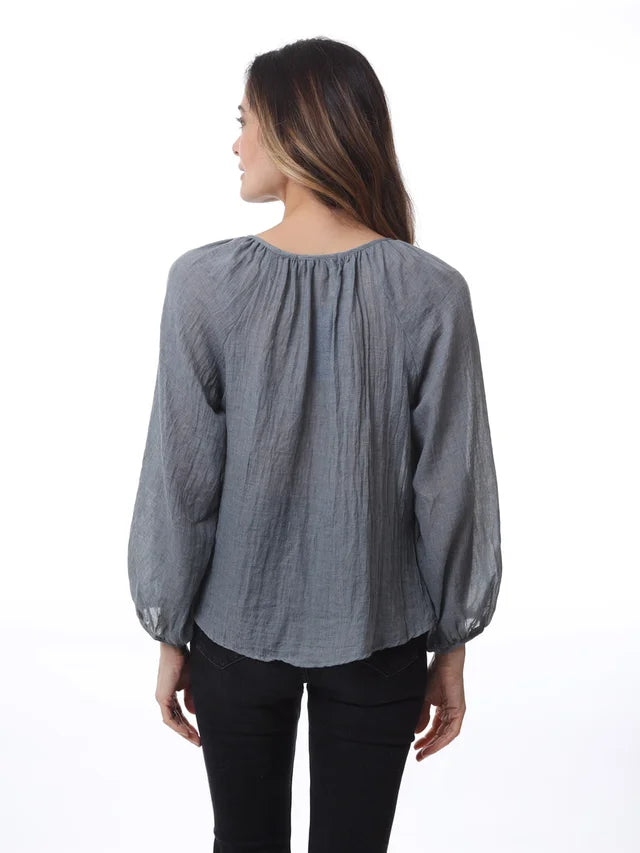 Kris ana Cotton blouse - Grey