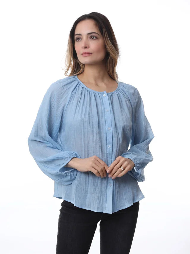 Kris ana cotton blouse - Blue