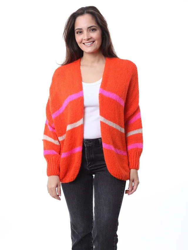 Kris ana mohair mix cardigan - Orange