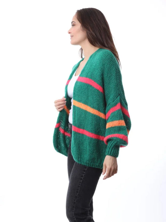 Kris ana mohair mix cardigan - Green