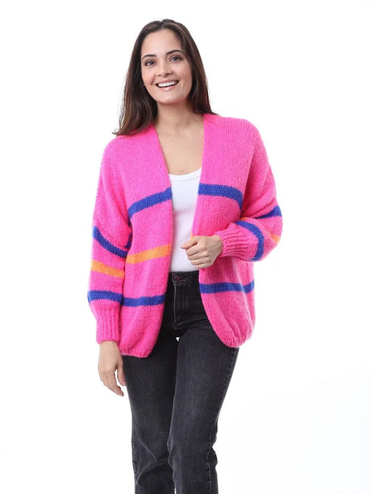 Kris ana mohair mix cardigan - bubblegum