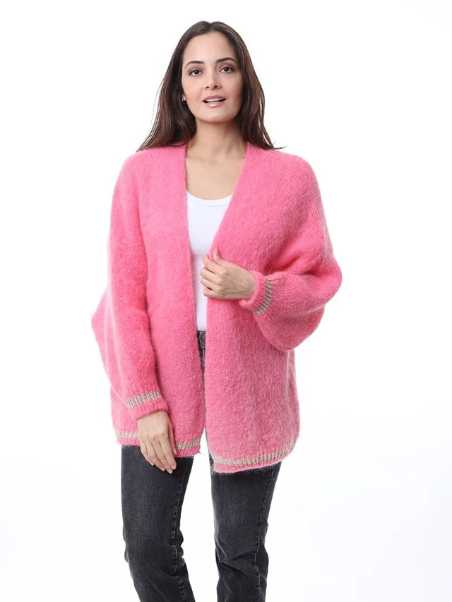 Kris ana mohair mix cardigan - Baby pink