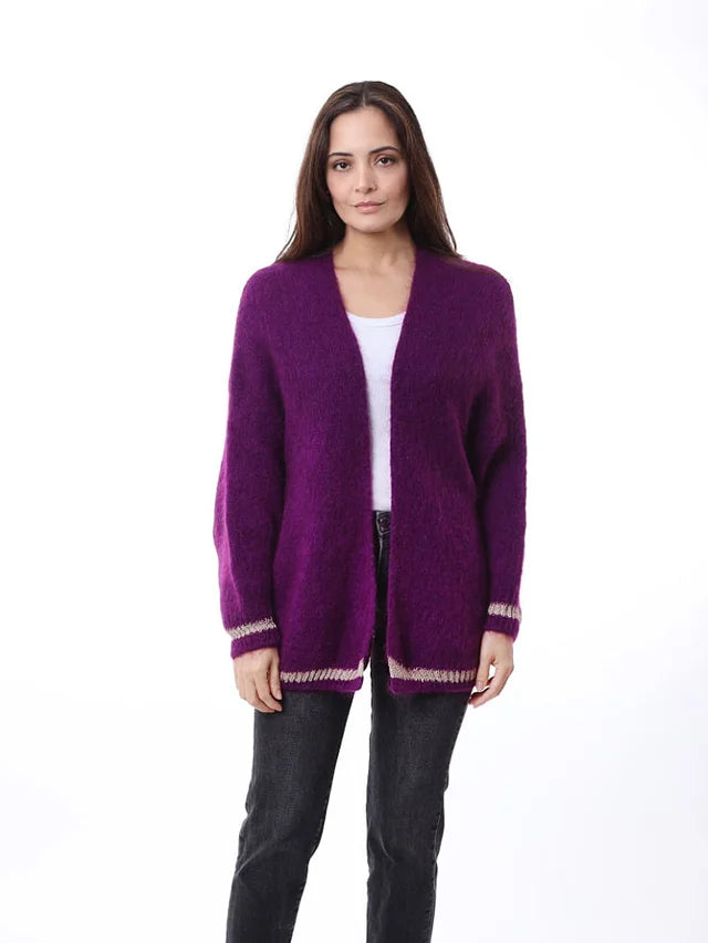 Kris ana mohair Mix cardigan - deep purple