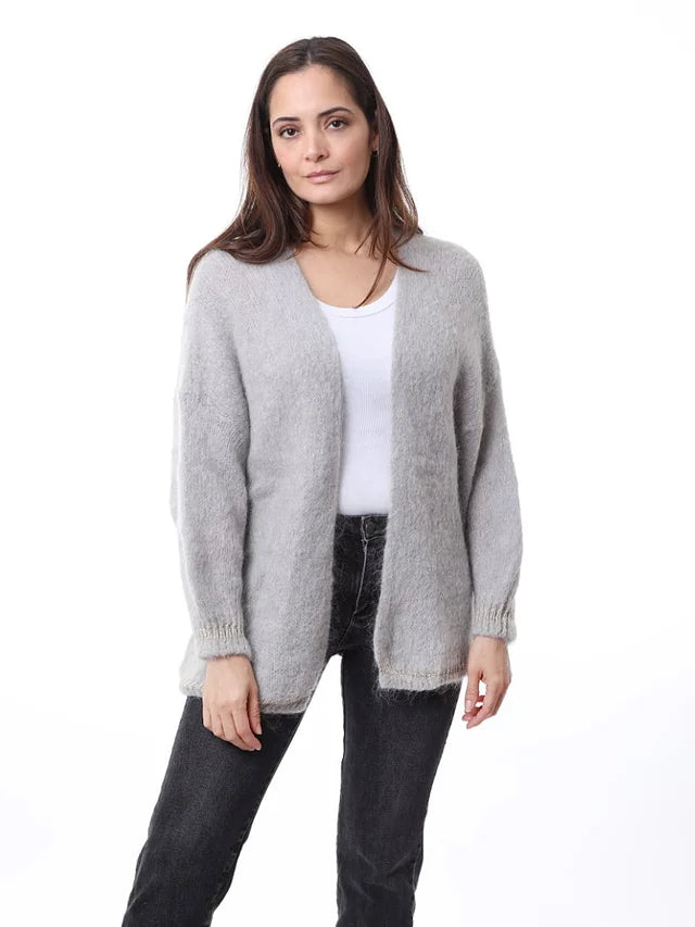 Kris ana mohair mix cardigan - Light grey