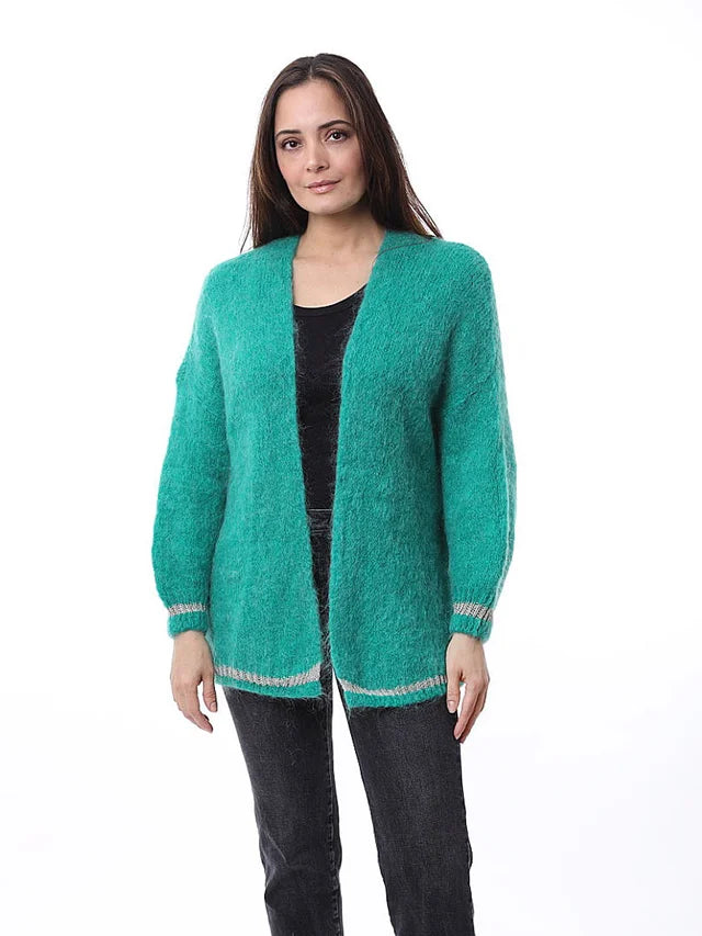 Kris ana mohair mix cardigan - Light green