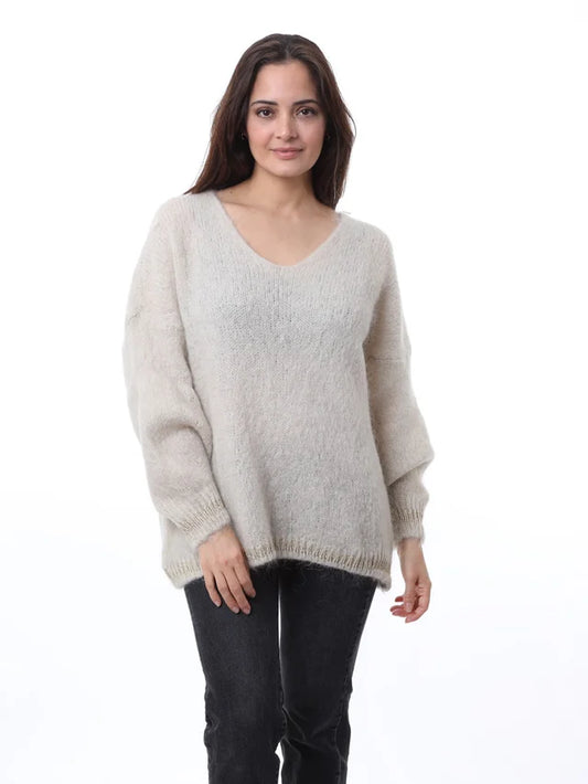 Kris ana mohair mix jumper - beige