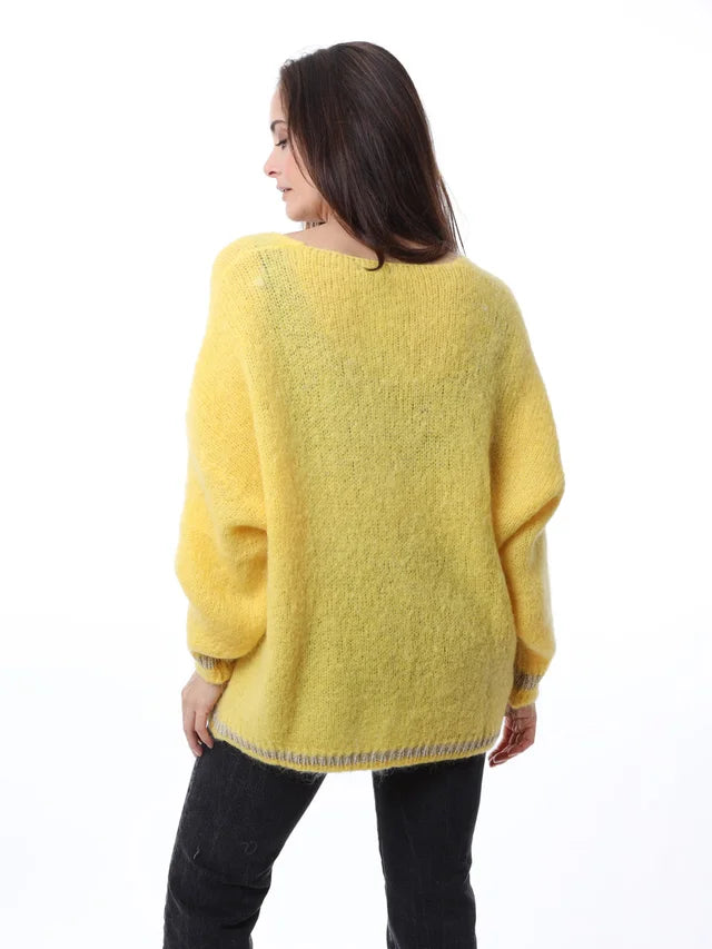 Kris ana Mohair Mix Jumper - Yellow