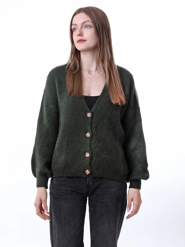 Kris ana mohair mix cardigan - Khaki