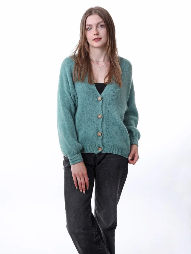 Kris ana mohair mix cardigan -Teal