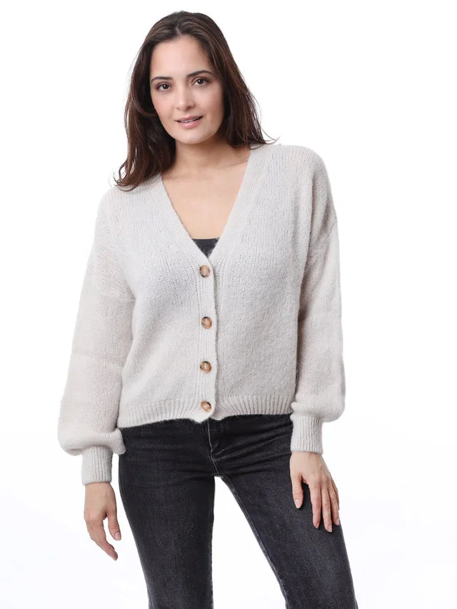 Kris ana mohair mix cardigan - Ivory