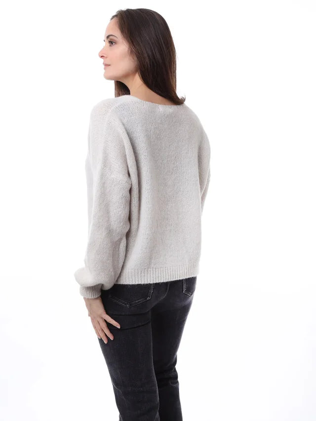 Kris ana mohair mix cardigan - Ivory