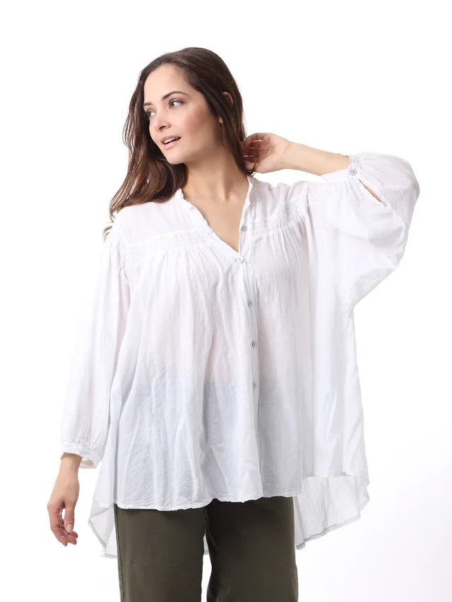Kris ana oversized blouse - white