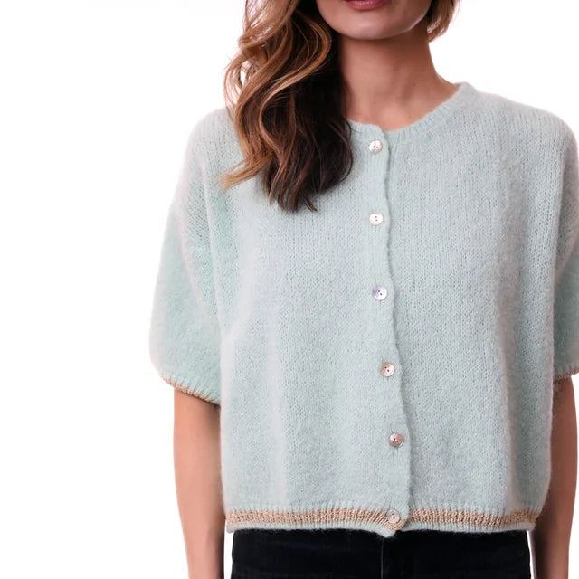 Kris ana short sleeve mohair mix cardigan Mint