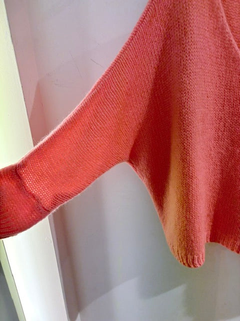 Italian collection Drop Sleeve V-Neck Mohair Jumper (Natural Fibres)2257