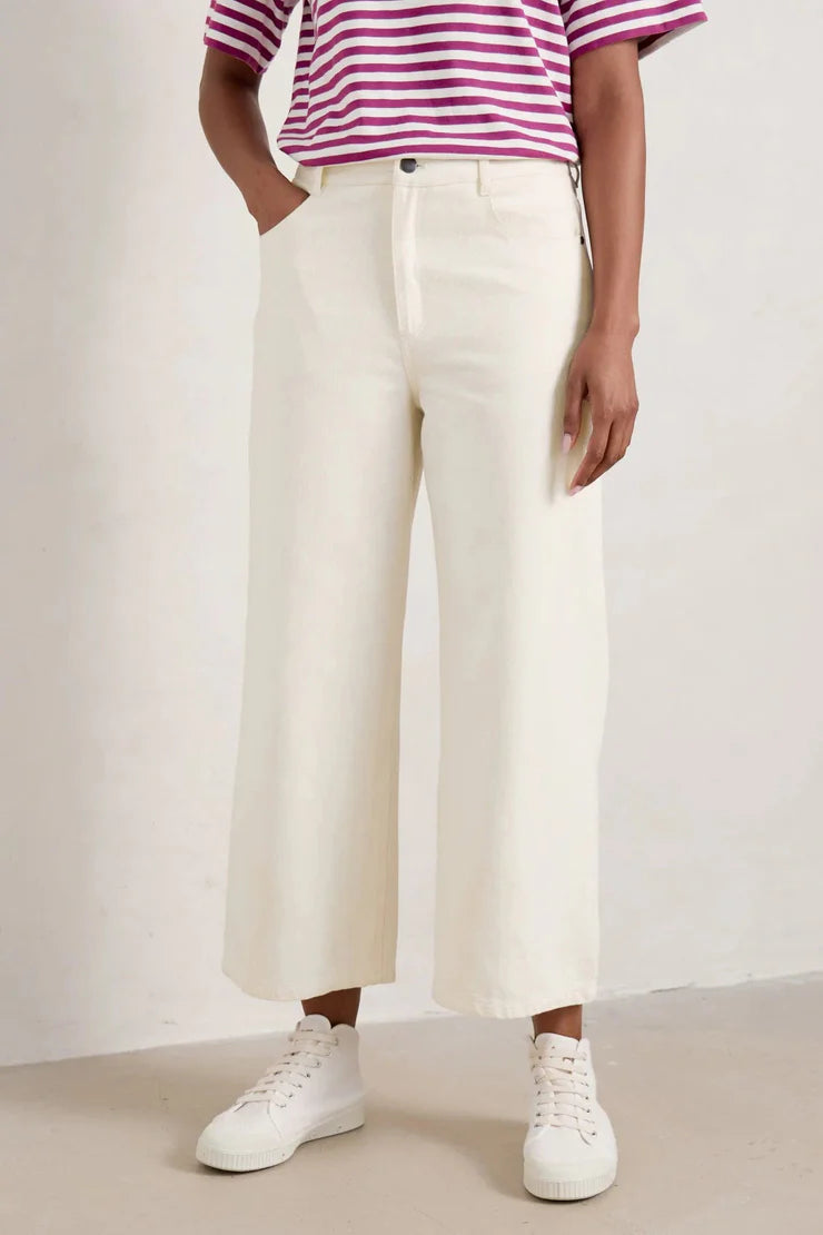 Seasalt Barnes crop trousers -Ecru twill