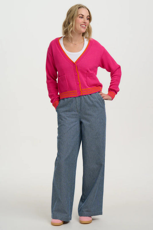 Sugarhill Sigourney Cardigan - Pink, Orange Highlights