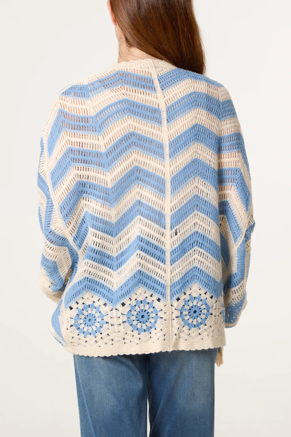Nova London Zig Zag Crochet Batwing Cardigan
