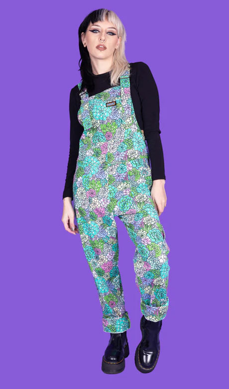 Run & Fly Succulents stretch twill dungarees