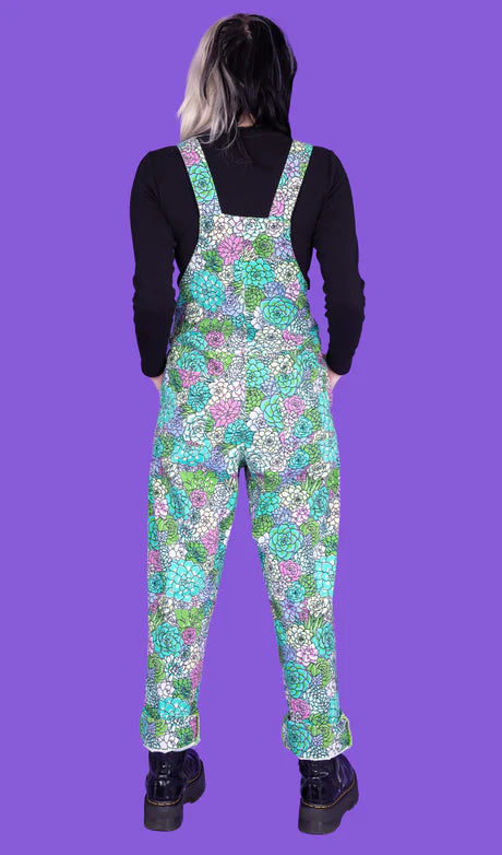 Run & Fly Succulents stretch twill dungarees