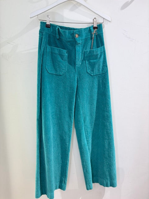 Italian collection Four Pocket Corduroy Wide Leg Trousers 575212