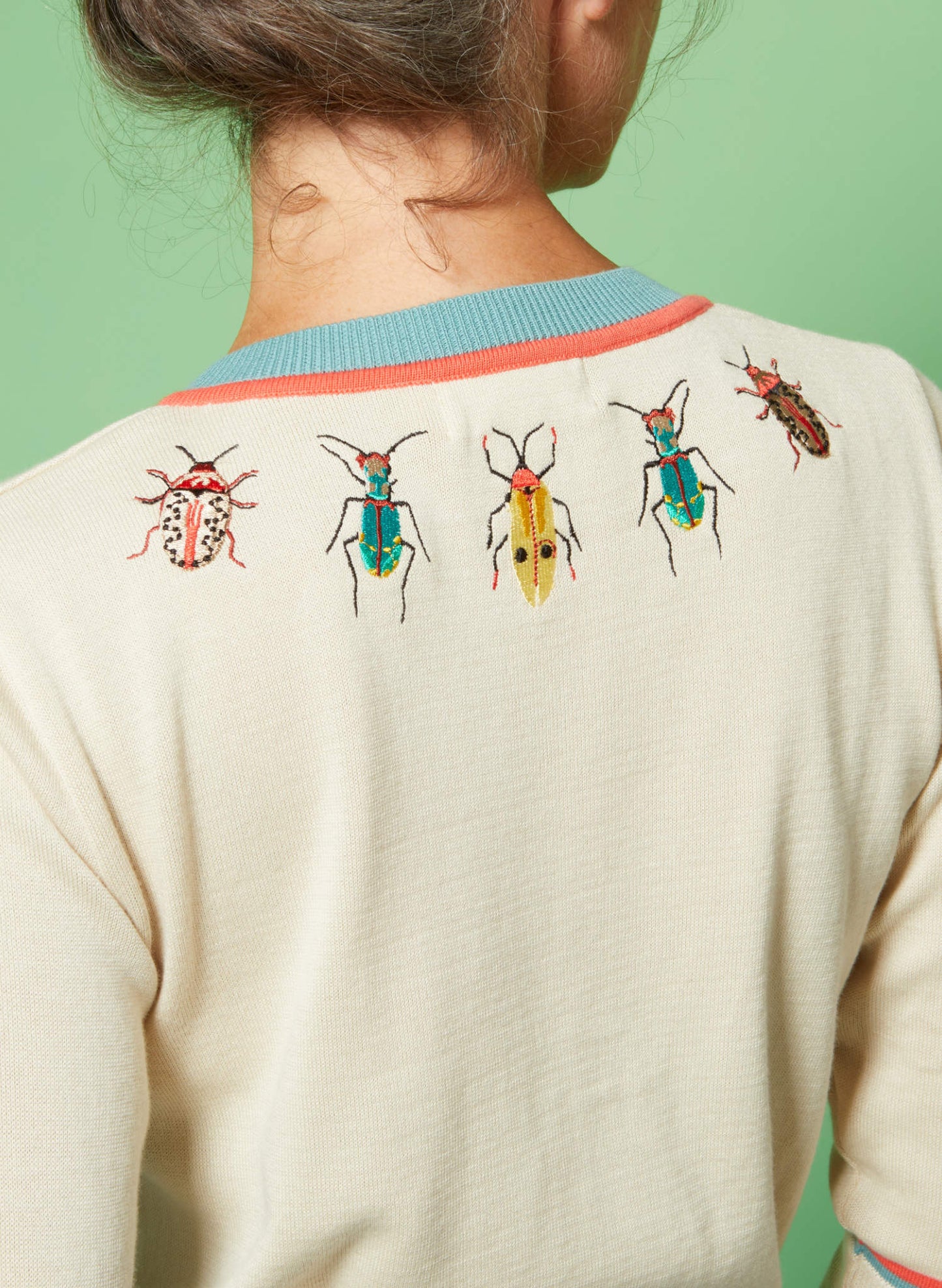 Palava vera embroidered cream bugs cardigan