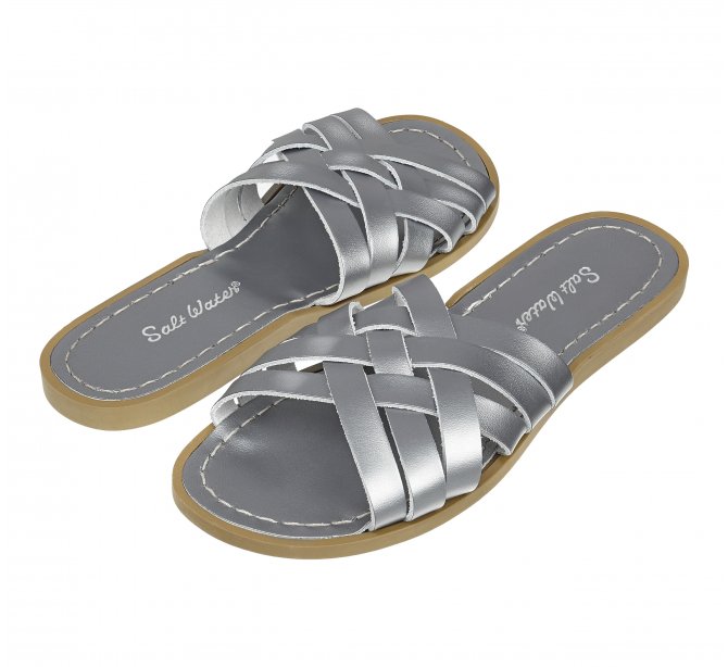 Saltwater Retro Slide Sandals Pewter