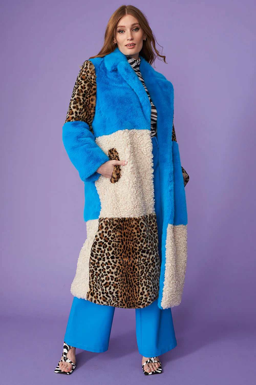 Jayley Faux fur and faux shearling coat
