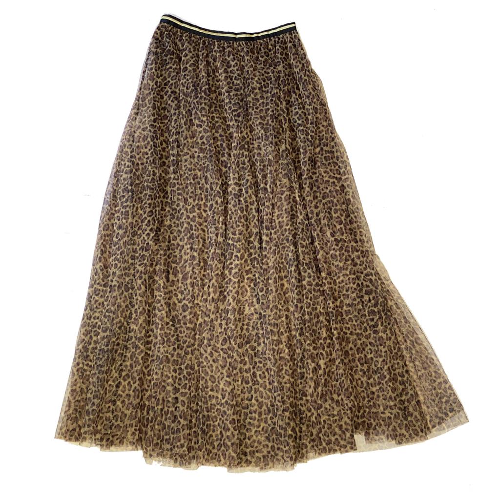 Last true angel tulle layer skirt in leopard
