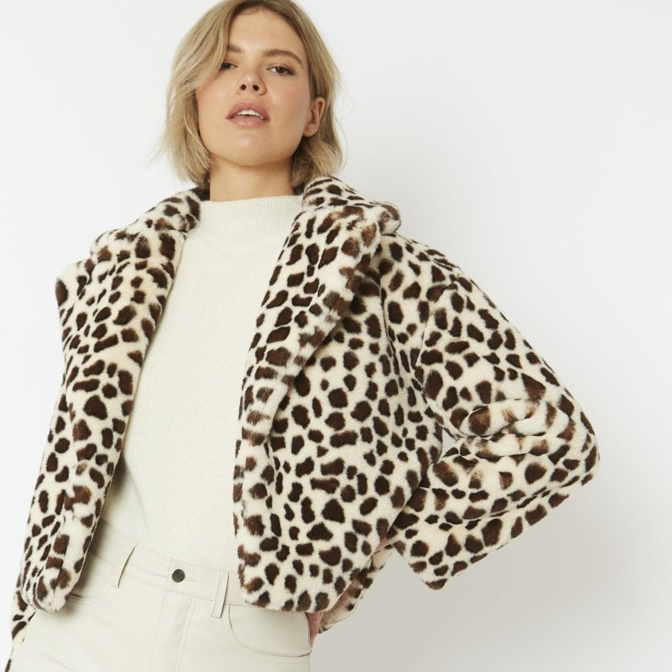 Animal print outlet cropped jacket