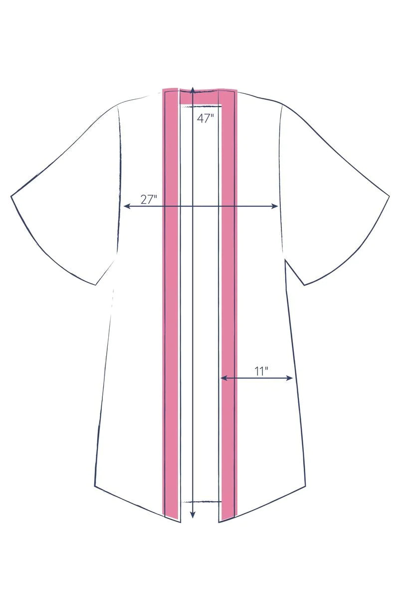 Powder Trailing Floral Pink Kimono Gown