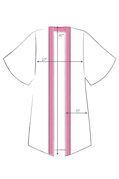 Powder Decorative Damask Kimono Gown
