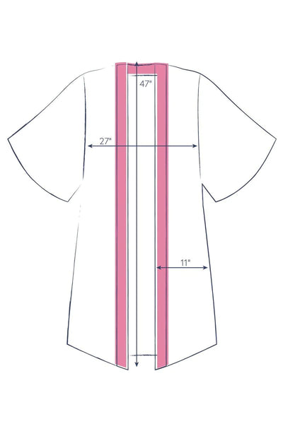 Powder Trailing Wisteria Ink Long Kimono Gown